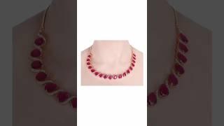 Latest Amazon Beautiful Fashion Jewellery Red Ruby Necklace Design | artificial imitation jewellery