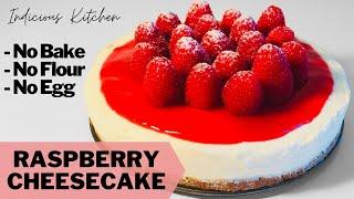 Raspberry Cheesecake | No Bake Cheesecake | No Flour, No Egg Cheesecake | Indicious Kitchen