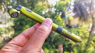 6 IN 1 Plastic Military  Pen Unboxing & Review | Compass | Torch | Tools | Phone Stand & many more |