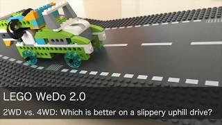 LEGO WeDo 2.0 2WD vs. 4WD: Which is better on a slippery uphill drive?