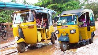 Piaggio Ape, Bajaj Maxima Passenger "Autorickshaw 3 Seater" driving very difficulties in pit roads