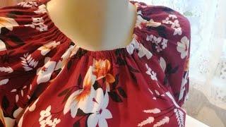 Олди резинкали куйлак бичиб тикамиз. осон усулда. Шьём платье. we sew a dress