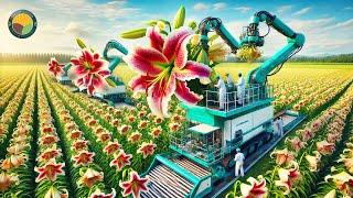 How Farmers Harvest Lily Flower: Lily Plant and Harvest in GreenHouse | Farming Documentary