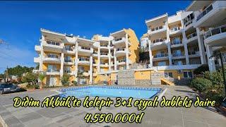 Didim Akbük'te kelepir Elit havuz'lu site içinde 3+1 full eşyalı manzaralı dubleks daire