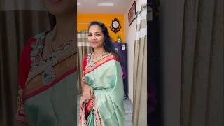 E okka ￼lace tho pattu ￼saree look change cheseyochu ‍️#monukitchenvlogs#trending #shortvideo