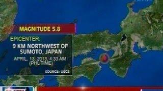 Flash Report: Japan, niyanig ng magnitude 5.8 na lindol kaninang umaga