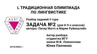 L Традиционная олимпиада по лингвистике. Разбор заданий II тура. Задача №2. Панченко Ю.