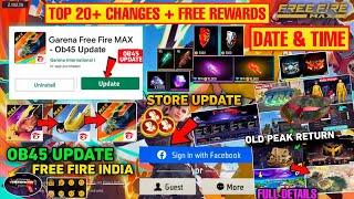 Date & Time  Ob45 New Update  Free Fire India | FF Max New Ob45 Update Today Kab Aayega Changes