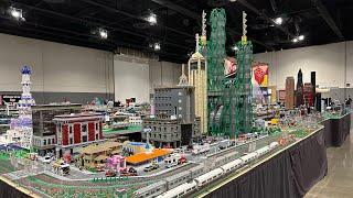 LEGO City And Train Layout By Northern Illinois LEGO Train Club - Brickworld Chicago 2024