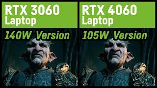 RTX 3060 (140W) vs RTX 4060 (105W) Laptop/Notebook