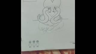 Butiful love Duck  Drawing with the help of Letter S S. #easy #youtube #viral #youtubeshorts