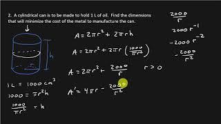 Calculus - Optimization Problems