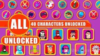 Bowmasters All Characters Gameplay | ALL 40 Characters UNLOCKED