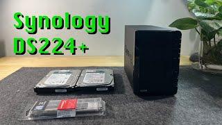 Unbox Synology NAS DS224+ with 2x4TB HDD and 8GB RAM addition (ASMR)