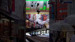 Tokyo in motion - rain, rails and city rush.