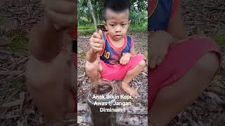 Anak Bikin Kopi,  Tapi Awas!  Jangan diminum! #shorts #maragamaragi