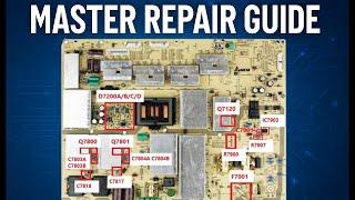 Sharp TV Power Supply How To Fix All Faults LC-90LE657U RUNTKB096WJQZ