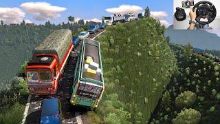 SETC Maruti Bus Unbelievable driving on Dangerous road | Wrong side | Euro truck simulator 2 Bus mod