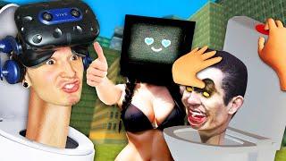 ТВ МЕН и СКИБИДИ ТУАЛЕТ В VR. ПРЯЧЬСЯ!! (Skibidi Toilet VR)