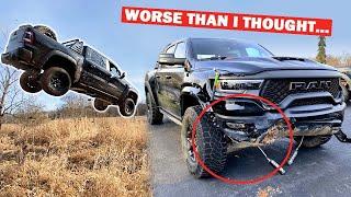 FULL DAMAGE REPORT After MASSIVE RAM TRX JUMP... *$93,000 TRUCK TOTALED*