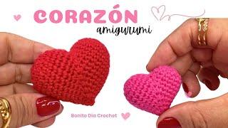 Corazón  tejido a crochet. Amigurumi Paso a paso de Todos los Tamaños.