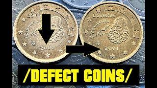 Spain 50 Cent 2000 2001 M Defect coins RARE/2 Euro 73.000.000