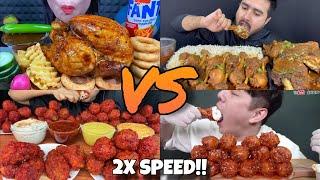 2X SPEED!!ASMR MUKBANGERS AROUND THE WORLD EATING CHICKENSFAST MOTION EATING COMPILATIONS