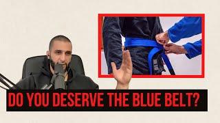 What are the requirement for a blue belt in BJJ?