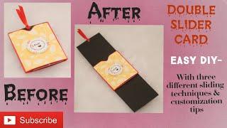 #9.Easy diy-Double slider card for beginners ||Tutorial on double slider card with customization tip