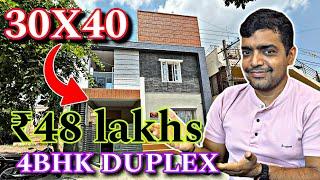 30X40 4BHK duplex home tour | construction in Bangalore | celebrity home tour |budget houses Kannada