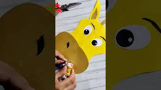 giraffe face mask #shorts | Animal mask | Giraffe mask idea | Paper craft | Mask making | paper art