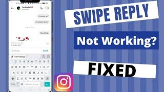 Instagram Message Swipe Reply Not Working Problem Solved