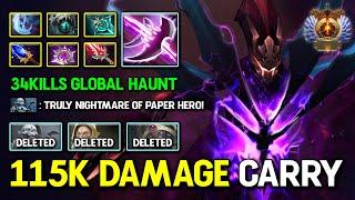 WTF 115K DAMAGE HARD CARRY Spectre 34Kills Max Slotted Item Build Non-stop Hunt For Food 7.36c DotA2