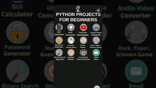 Top 12 python projects for beginners #python #coding #shorts + tech