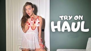 2024 Transparent Try On Haul: No Bra Fashion in 4K | Dry vs Wet