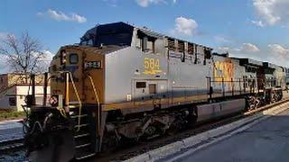 [CSX]584 CW44AH & CW46AH Leads L140-13 With Shaven Hair Cut In Fay NC Passing Amtrak PO89