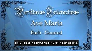 Ave Maria KARAOKE FOR HIGH SOPRANO OR TENOR - Bach/Gounod - Key: G Major