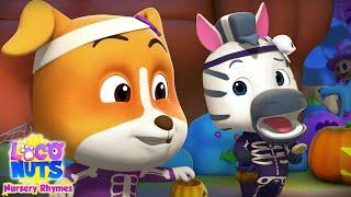 Five Little Skeletons | Scary Nursery Rhymes and Spooky Songs | Halloween Song with Loco Nuts