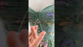 Making a corset floral embroidery tulle prom dress #dress #gown #fashion #sewing #prom #bridal