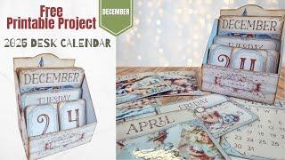 Free Printable Project - December Freebie - 2025 Desk Calendar