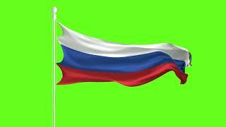 Russian Flag Waving on a green screen free download