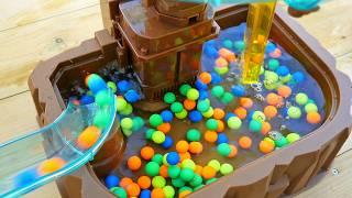 Marble Run Race ASMR  Rain gutter & transparent pipe slider