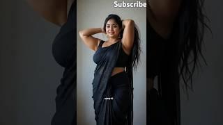 Her Smile Is Pure Magic  | Black Saree Beauty That Feels Too Real! #shorts #aisaree #ailookbook #ai
