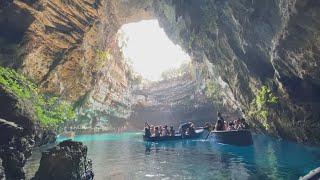 Melissani Cave or Melissani Lake, Kefalonia, Greece.