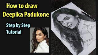 How to Draw Deepika Padukone Step by Step Sketch tutorial -Part 2/ Pencil Shading, Blending, Hair