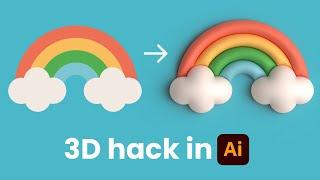 Easy 2D to 3D Illustration Hack for Beginners | Adobe Illustrator Tutorial