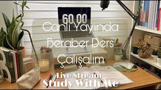 STUDY WITH ME LIVE 6 hours | Canlı Yayında 6 saat Ders Çalışalım 60x6 Pomodoro | #studywithgizem