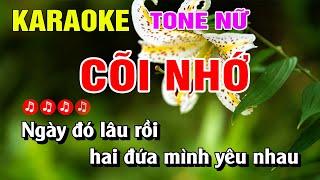 Karaoke Cõi Nhớ Tone Nữ Nhạc Sống Dễ Hát | Nguyễn Linh