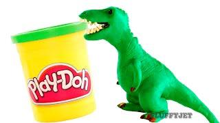 Dinosaurs Play doh Stop Motion T-Rex Dinosaur animation Tyrannosaurus Rex dinosaur toy eggs Jurassic