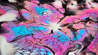 Техника BLOOM с чёрным активатором.  Акриловая заливка/  Acrylic  pouring. Black activator in BLOOM/